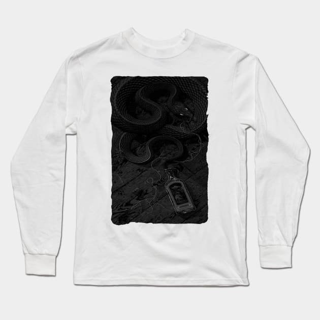 BLACK SNAKE Long Sleeve T-Shirt by DenisAkulov